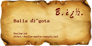 Balla Ágota névjegykártya