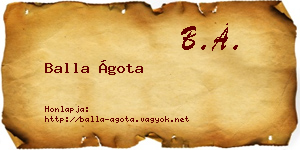 Balla Ágota névjegykártya